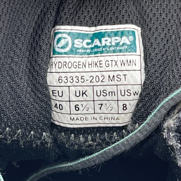 Scarpa Hydrogen Hike Gtx Boots Womens Size 8.5 Gray Trail Hiking Walking Shoes - Picture 9 of 10